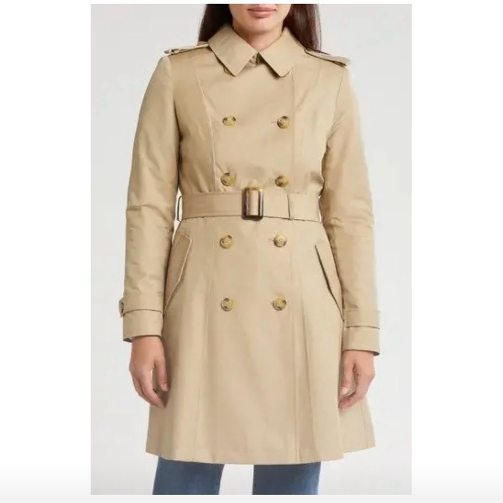 Lauren Ralph Lauren Needle Trench Coat in Birch Tan